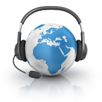 Headphones on world